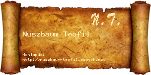 Nuszbaum Teofil névjegykártya